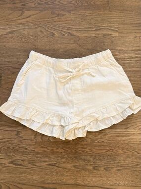 Size XS American Eagle White Cream Ruffle Drawstring Shorts NEW